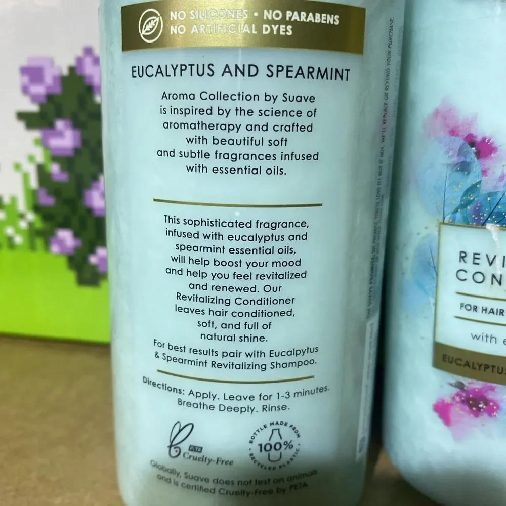 2 PK Suave Aroma Collection Eucalyptus Spearmint Revitalizing Conditioner 13.5oz